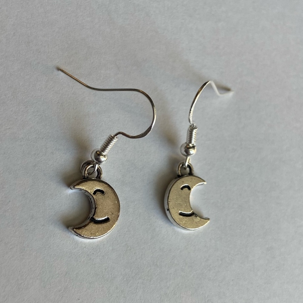 smiling moon earrings